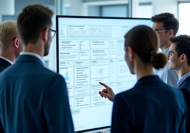 Team of consultants discussing strategic BPO mapping